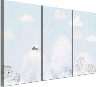 OEM Cuadro Sobre Lienzo Italiano De 90 X 60 Cm, Tr&iacute;ptico - Estilo Minimalista - Naturaleza Cuadro Sobre Lienzo Italiano De 120 X 80 Cm, Tr&iacute;ptico - Estilo 