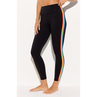 Spiritual Gangster Infinity 7/8 Leggings in Black/Rainbow at Nordstrom, Size X-Small