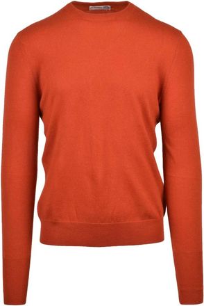 Ballantyne Kasjmier Ronde Hals Pullover Trui - Heren - Cashmere truien - Rood - XL - Kasjmier - Truien & Vesten