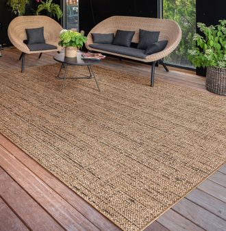 Paco Home Paco Home Alfombra Salon De Habitacion Cocina Exterior Terraza Jardin Boho Moteado Beige Marron &Oslash; 120 Cm Redon
