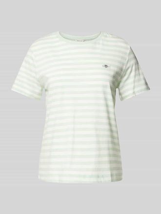 GANT T-Shirt mit Label-Stitching in Mint, Gr&ouml;&szlig;e S