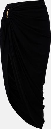 Sportmax Draped asymmetric cr&ecirc;pe midi skirt