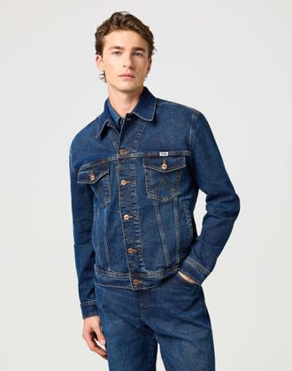 Wrangler Jeansjacke WRANGLER WRANGLER Jeansjacke Classic Jacket, Herren, Gr. 3XL, blau, Obermaterial: 94% Baumwolle CO. 5% Baumwolle CO recyc.. 1% Elasthan EL.