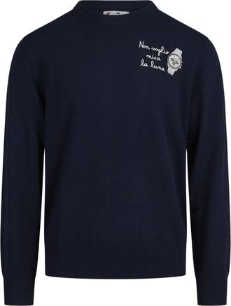 MC2 Saint Barth Navy Blue Non Voglio Mica La Luna Wool-Cashmere Sweater