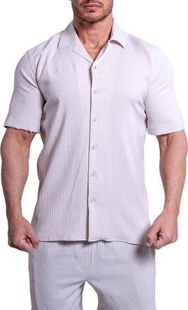 Maceoo Everyday Cream White Short Sleeve Button-Up Shirt at Nordstrom, Size Xxx-Large