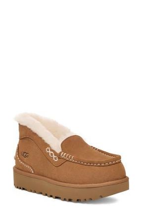UGG Ansley Parc Genuine Shearling Platform Slipper in Chestnut at Nordstrom Rack, Size 10
