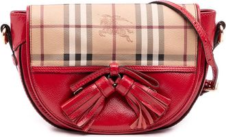 Burberry Pre-owned Burberry Patent Leather and Haymarket Check Coated Canvas Maydown Crossbody Ladies 3TS7SUEHGUWVHOWT