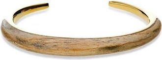 Soko Sabi Teak Mixed Media Cuff Bracelet in Gold at Nordstrom