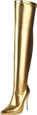 Generic Womens Sexy Over The Knee Boots Pointed Toe Super High Thin Heel Side Zipper For Banquet And Party Dressy Events