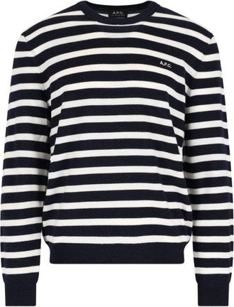 A.P.C. Classic Striped Knit Sweater With Round Neckline
