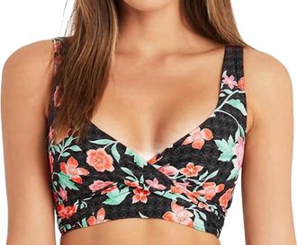Sea Level Australia Mauritius Cross Front Bikini Top In Black