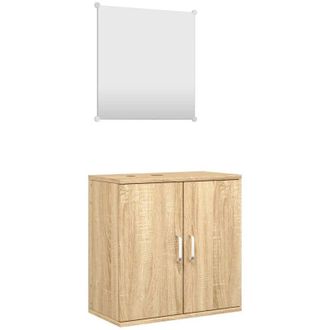 vidaXL Set Mobili da Bagno 2 pz Rovere in Legno Multistrato - Vidaxl