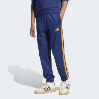 adidas Sporthose ADIDAS SPORTSWEAR J STD TRCK PNT, Damen, Gr. 116, N-Gr, dunkelblau, pure orange, Obermaterial: 59% Polyester, 41% Baumwolle, Hosen Sporthose