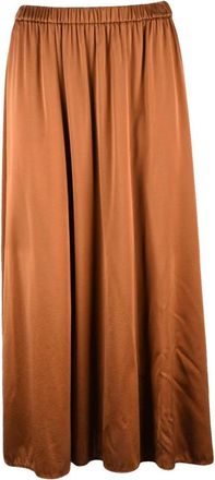 Forte_Forte Gonna Lunga in Satin - Dames - Maxi Rokken - Bruin - S - Satijn - Rokken
