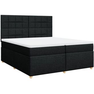 vidaXL Vidaxl - Cama Box Spring Con Colch&oacute;n Tela Negro 200x200 Cm