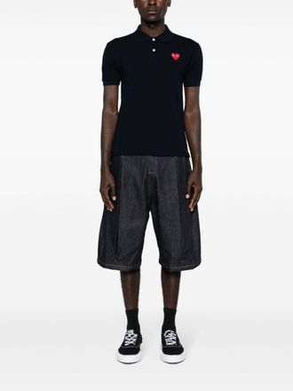 Comme Des Gar&ccedil;ons Heart-Patch Piqu&eacute; Polo - Navy