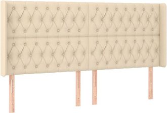 vidaXL Cabecero Con Led De Tela Color Crema 183x16x118/128 Cm Vidaxl