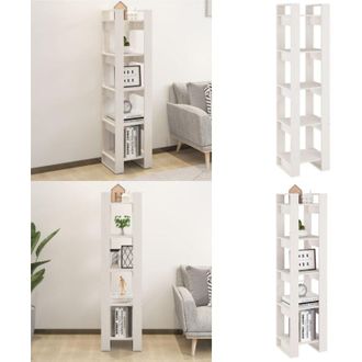 vidaXL Libreria/Divisorio Bianco 41x35x160cm in Legno Massello di Pino - Scaffale per libri - Divisorio in legno