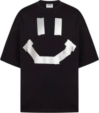 Moschino Camiseta Smiley Trompe-loeil - Tops - Hombre - Negro - 2XL
