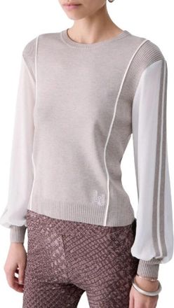 Liu Jo Bulldog Knit - Dames - Ronde hals truien - Grijs - XS - Truien & Vesten