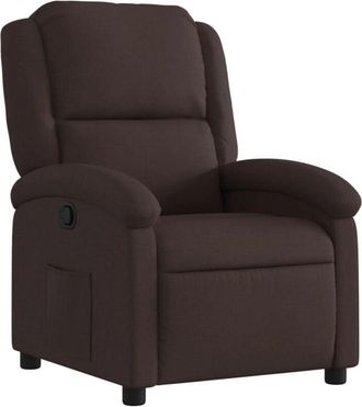 vidaXL Sillón reclinable de tela marrón oscuro vidaXL