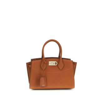 Ferragamo Brown Calf Leather Bos Taurus Womens Handbag