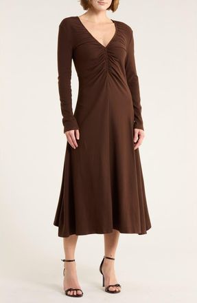 FRNCH High Winter Long Sleeve Dress in Chocolate at Nordstrom Rack, Size X-Small