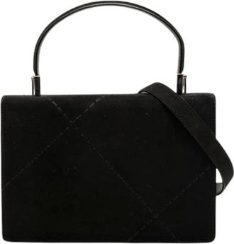 Ferragamo Pre-owned Handbags, female, Black, Size: ONE SIZE Pre-owned Suede Handbag