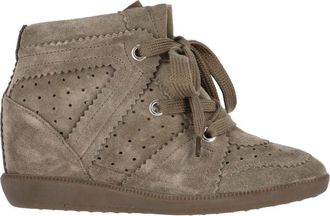 Isabel Marant Taupe Bobbie Suede Wedge Sneakers