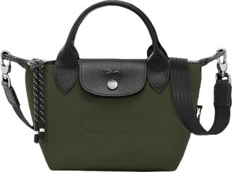 Longchamp Crossbody Bag With Triomphe Plaque Green Leather