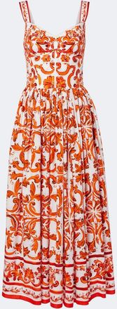 Dolce & Gabbana Majolica cotton poplin maxi dress