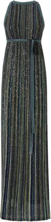 Missoni Lange gestreepte gebreide jurk met pailletten - Dames - Avondkleed - Groen - S - Pailletten - Kleedjes
