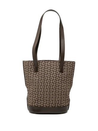 Celine 2001 C Macadam Canvas bucket bag - women - Calf Leather/Canvas/Leather - One Size - Brown