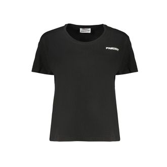 Freddy Zwarte Katoenen Dames T-shirt