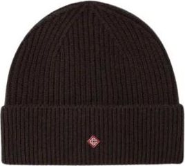 Casablanca Klassieke Gebreide Muts met Ribbelpatroon - unisex - Accessoires - Bruin - Maat: M/L Wol