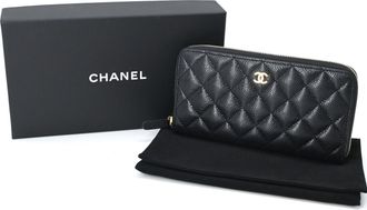 Chanel Black Grained Calfskin Coin Purse/Coin Case (Pre-Owned)