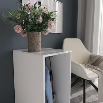 Vicco Aparador Sherry, Blanco, 40.2 X 76.2 Cm Con Tapa De Contenedor, Vicco