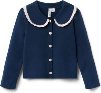 Janie and Jack Crochet Collar Cardigan in Blue at Nordstrom, Size 18-24M