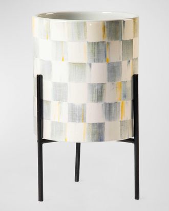 MacKenzie-Childs Sterling Check Tabletop Planter