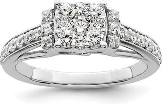 Diamond2Deal 14k White Gold Lab Grown Diamond Engagement Ring 3/4Ct Clarity- VS Color- G-H