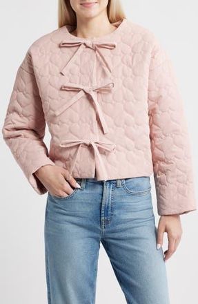 All in Favor Heart Quilted Puffer Jacket in Pink at Nordstrom Rack, Size X-Large