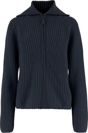 Allude Cardigan a coste con zip - Grigio