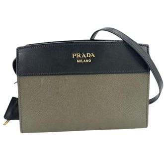 Prada Pre-owned Vintage Schoudertas - Dames - Pre-owned - Groen - Maat: ONE Size Leer