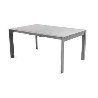 ED&Egrave;N JARD&Iacute; Mesa jard&iacute;n extensible de aluminio antracita y cristal 160 a 210 cm
