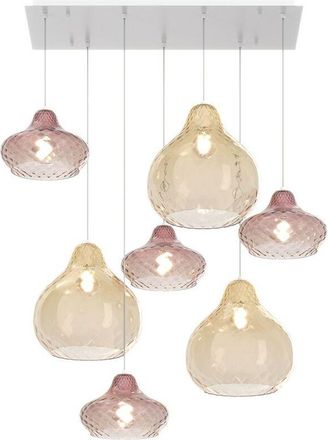 Top-Light Lampadario vetro colorato top light dress 1191 bi s7 rmix e27 led lampada soffitto moderna