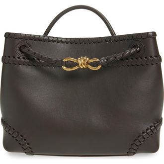 Bottega Veneta Borsa Whipstitch Leather Shoulder Bag in 2009 Espresso-M Brass at Nordstrom