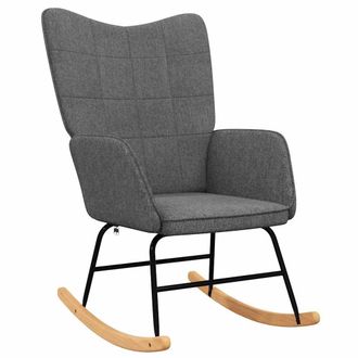 vidaXL Silla Mecedora De Tela Gris Oscura Vidaxl