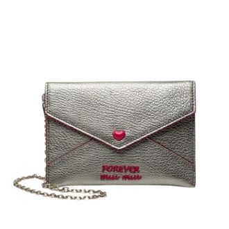 Miu Miu Pre-owned Kleine Portemonnee - Dames - Vintage Clutch - Grijs - ONE Size - Leer - Vintage