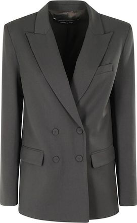 Federica Tosi Dubbelborstig Jas - Dames - Blazers - Grijs - M - Jassen