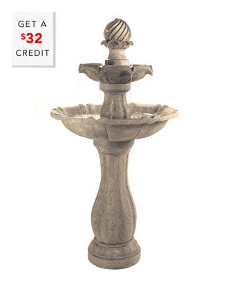 Sunnydaze 2-Tier Arcade Solar Water Fountain w/ Battery with $32 Credit